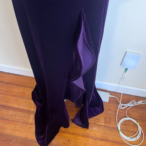 Y2K Fairy Babydoll Velvet Maxi Slip Dress Small Purple Whimsigoth Romantic Glam - Picture 4 of 16